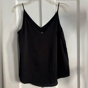 EXPRESS Downtown Cami V-Neck Tank Top Womens Size Small Black Camisole Lined